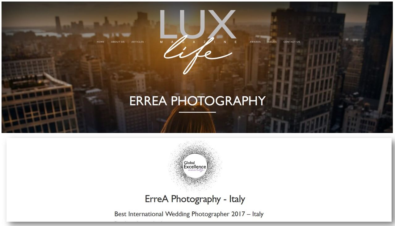 Lux Award Best Wedding Photographer Italy